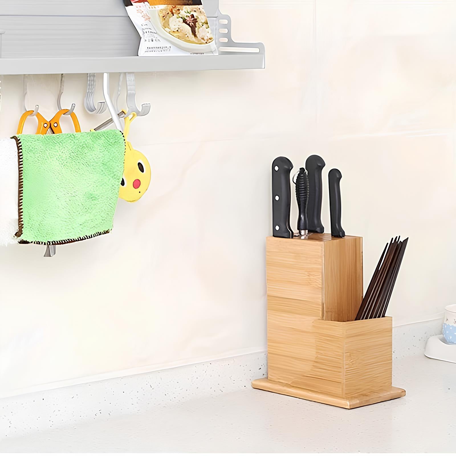 Porte-couteaux de cuisine en bambou - UstensilesCulinaires