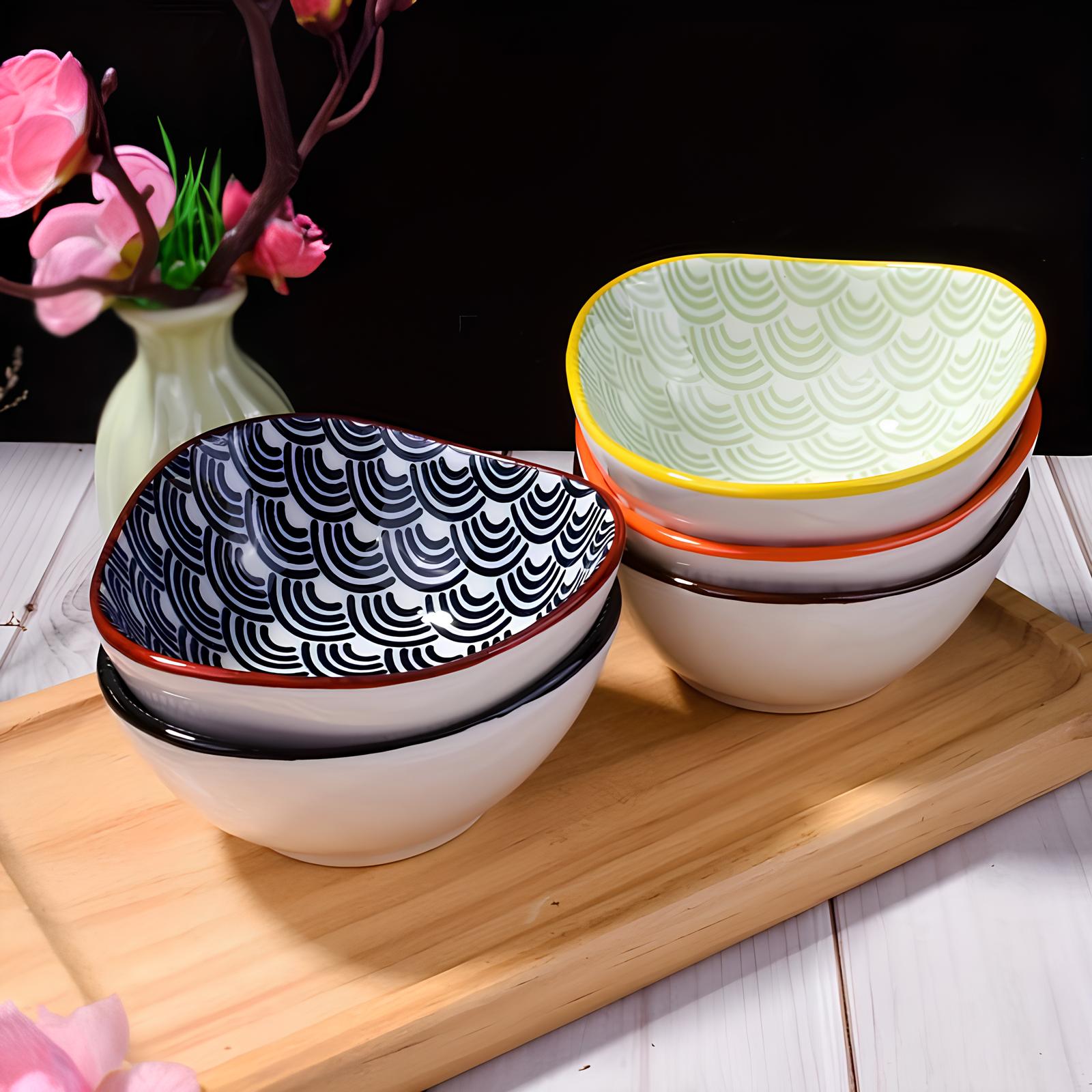 Ensemble de 5 bols à sauce en céramique japonaise - UstensilesCulinaires
