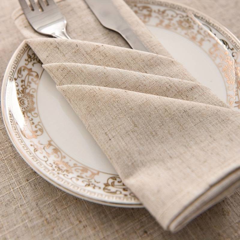 Serviette de table unie beige