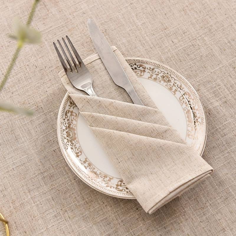 Serviette de table unie beige