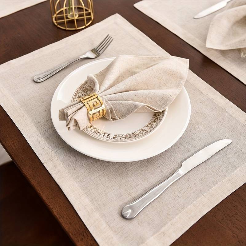 Serviette de table unie beige
