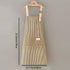 Striped cotton and linen kitchen apron