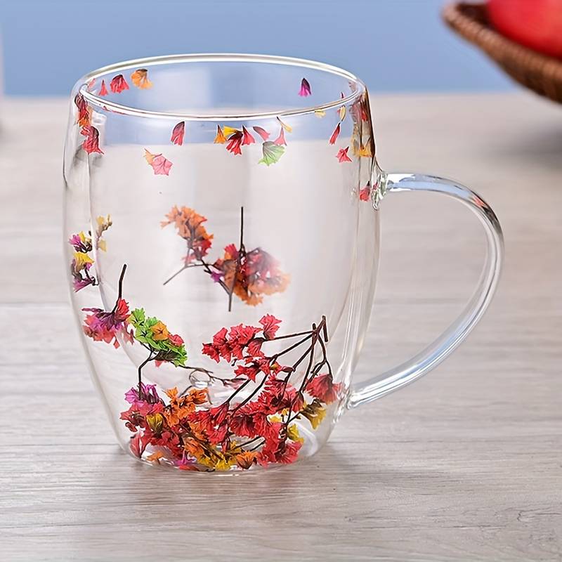 Tasse a cafe grande capacite avec fleur | Ustensiles Culinaires