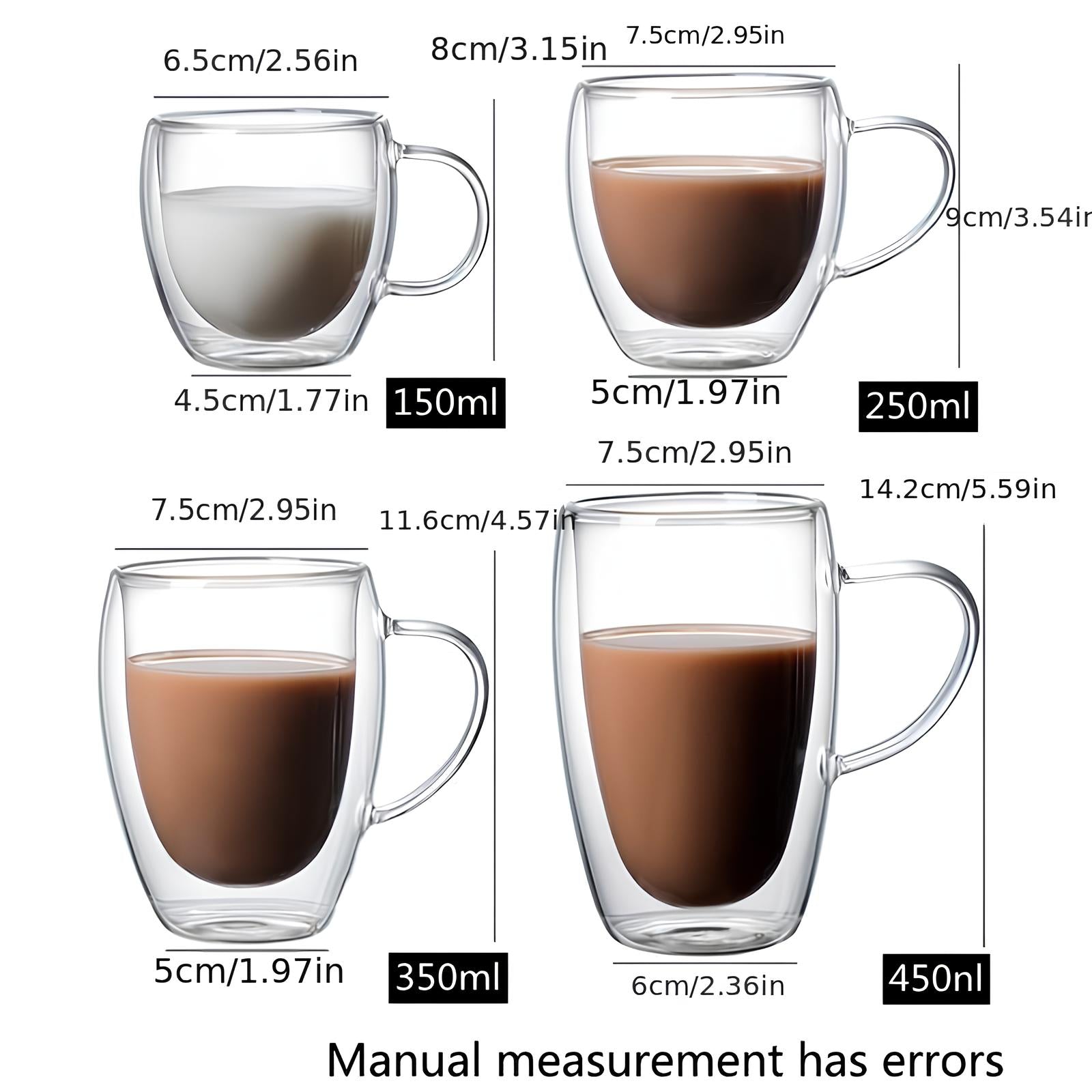 Tasse en Verre Borosilicaté Double Paroi - UstensilesCulinaires