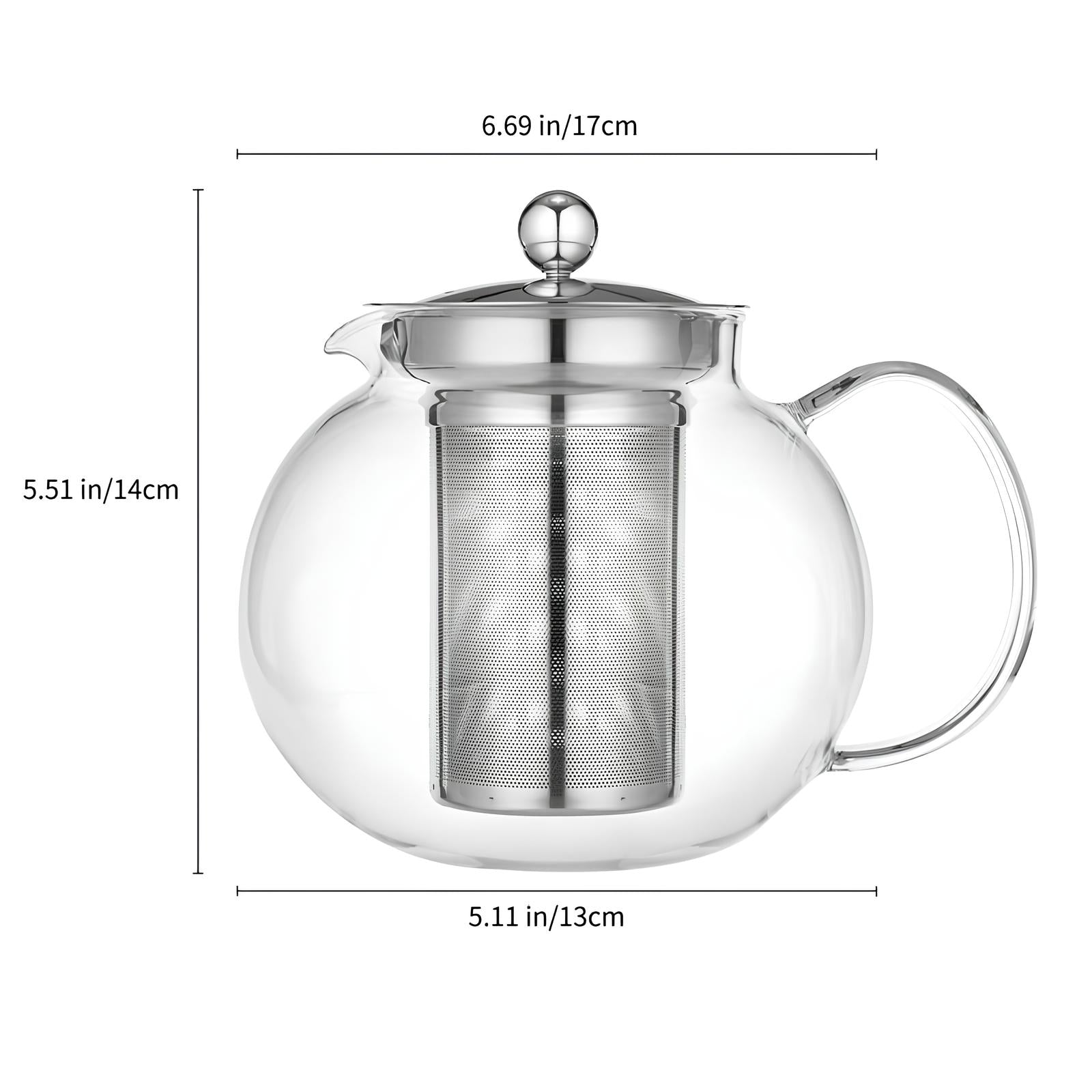 Théière infuseur en verre borosilicate  d'un litre - UstensilesCulinaires