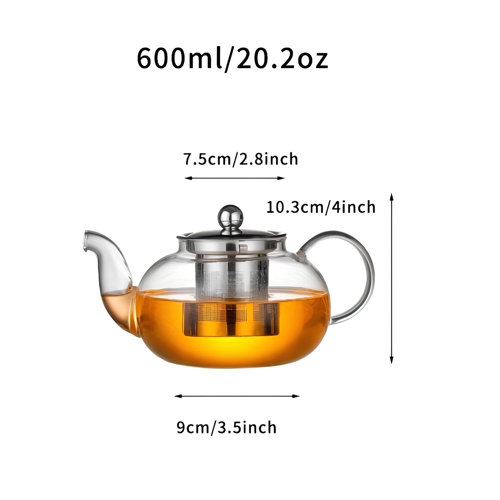 Théière infuseur ronde en verre borosilicate - UstensilesCulinaires