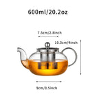 Théière infuseur ronde en verre borosilicate - UstensilesCulinaires