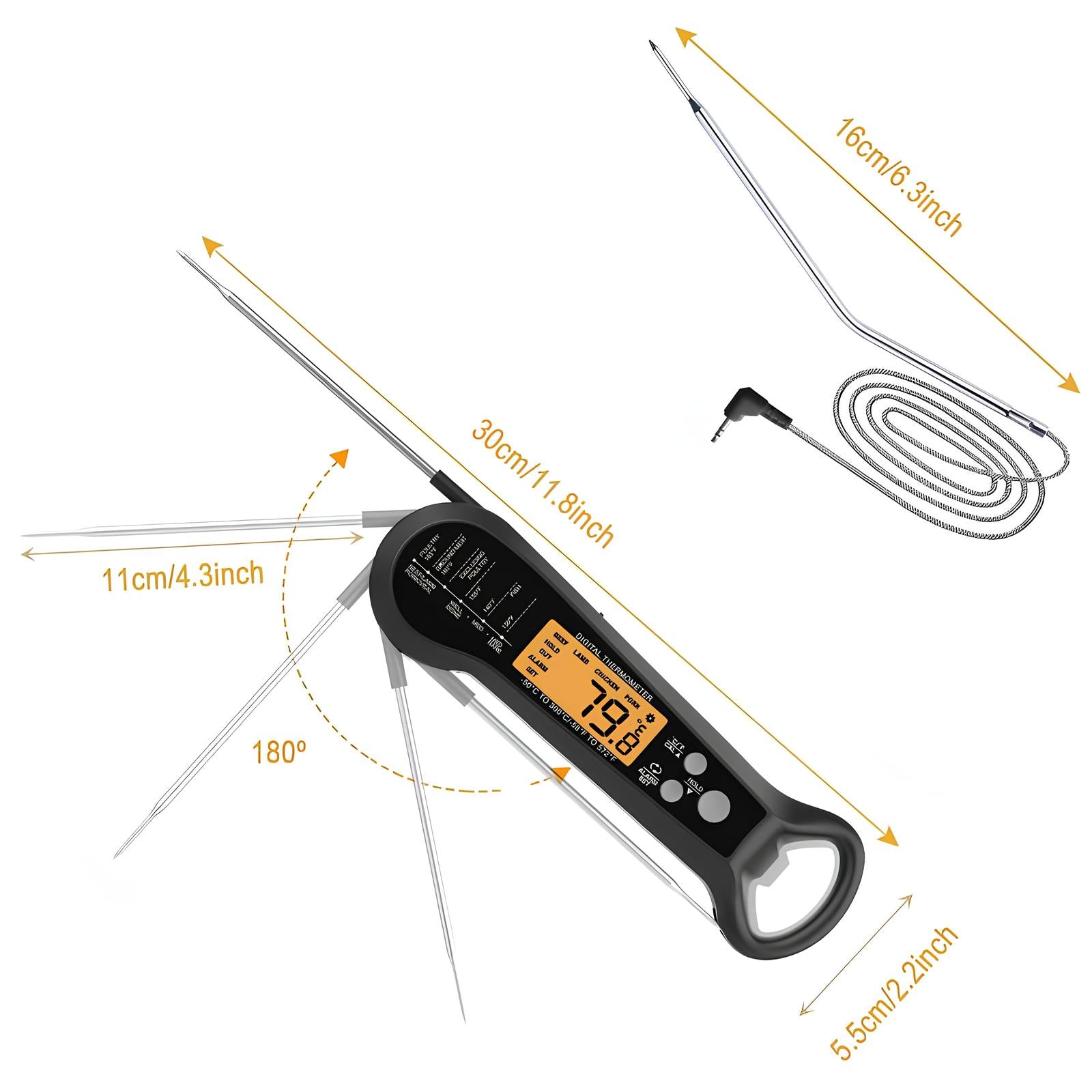 Thermomètre numérique à double sonde et étanche - UstensilesCulinaires
