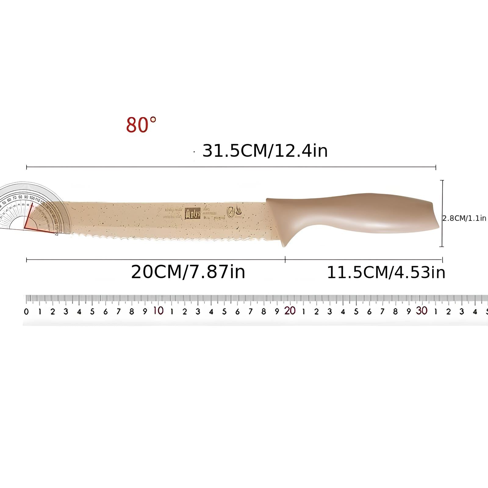 Couteau à pain crème en acier inoxydable 20 cm - UstensilesCulinaires