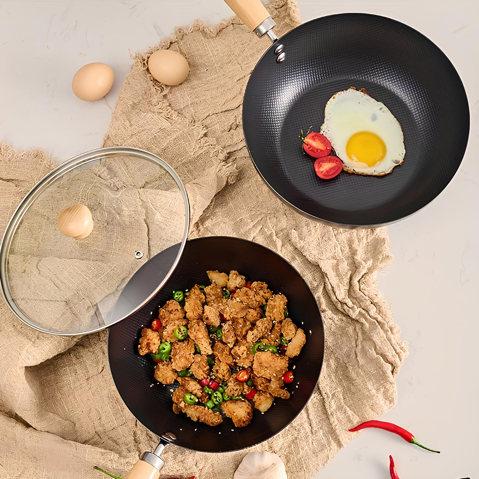 Mini Wok en fonte antiadhésif - UstensilesCulinaires