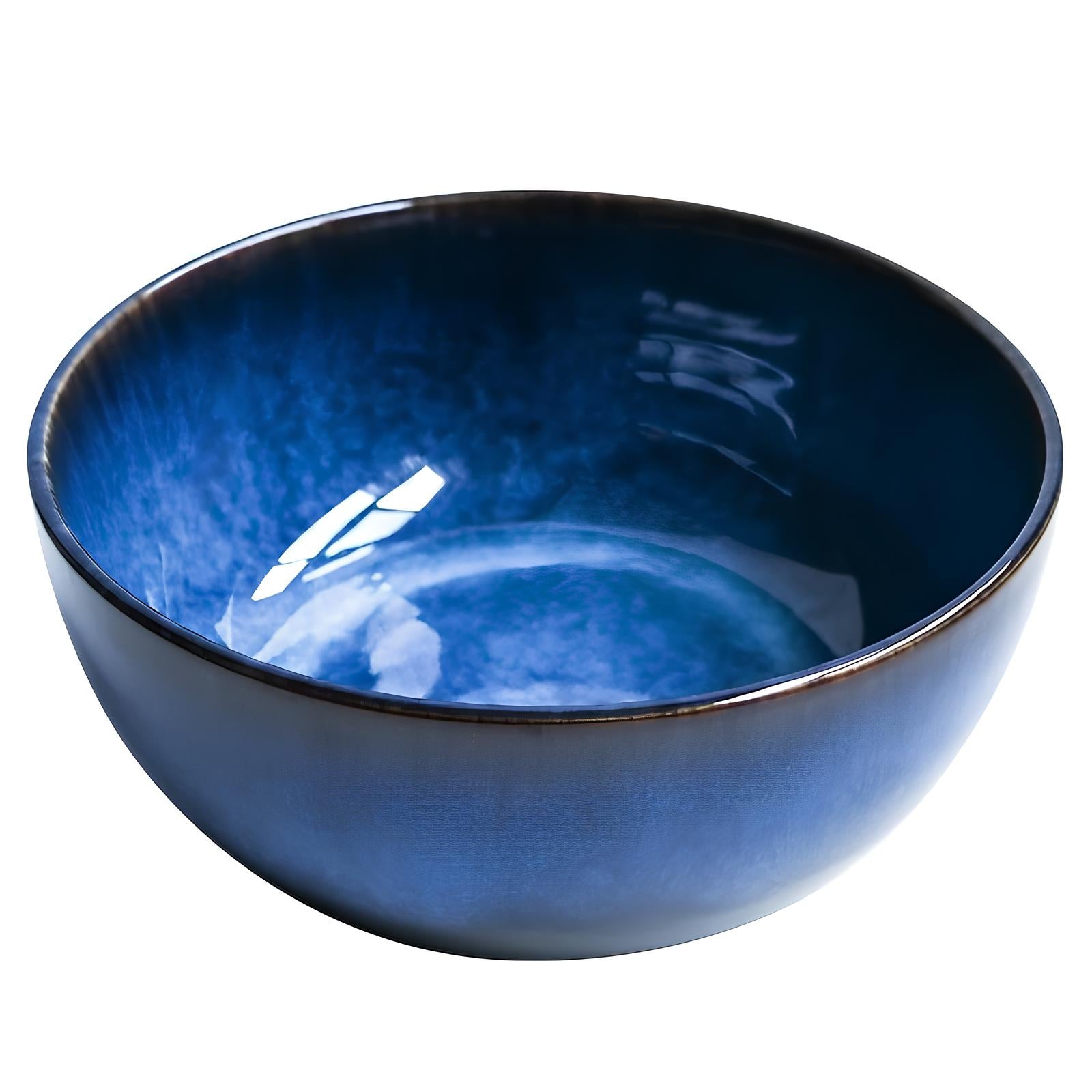 Shaded Blue Ceramic Salad Bowl