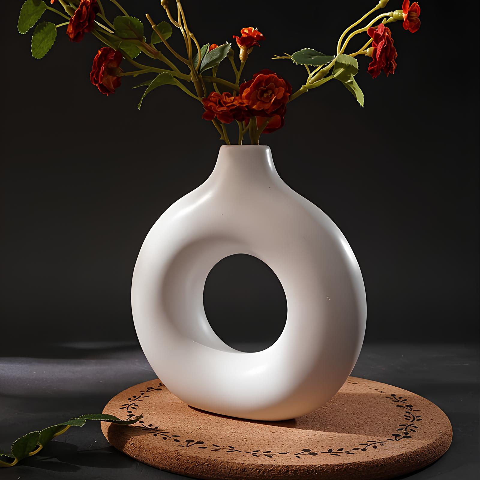 Vase décoratif rond en résine - UstensilesCulinaires