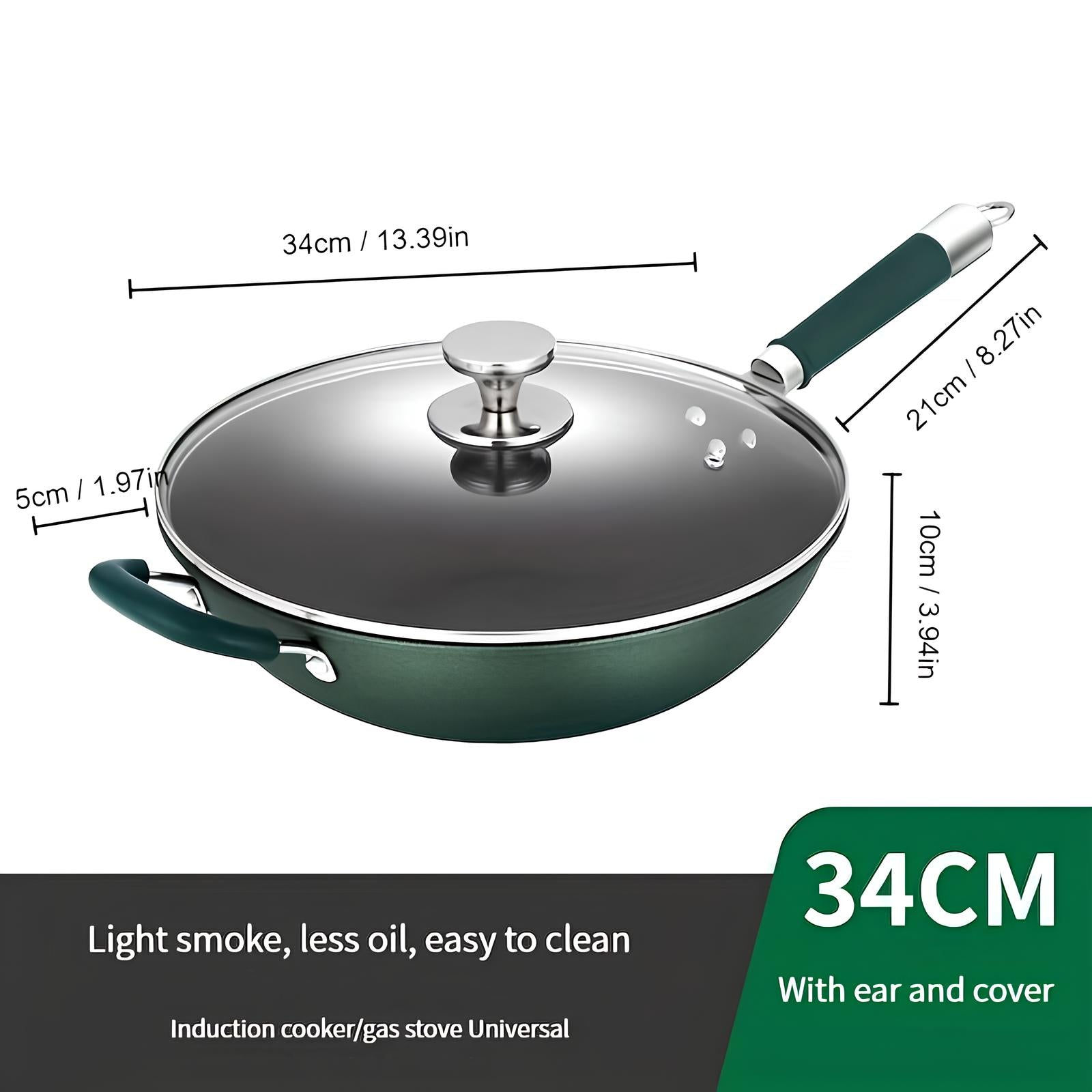 Wok en Fonte Vert - UstensilesCulinaires