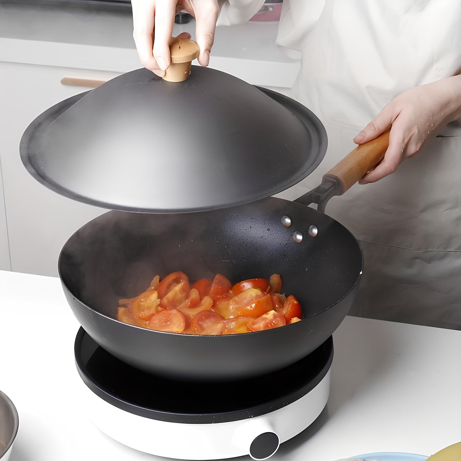 Wok Japonais avec couvercle - UstensilesCulinaires