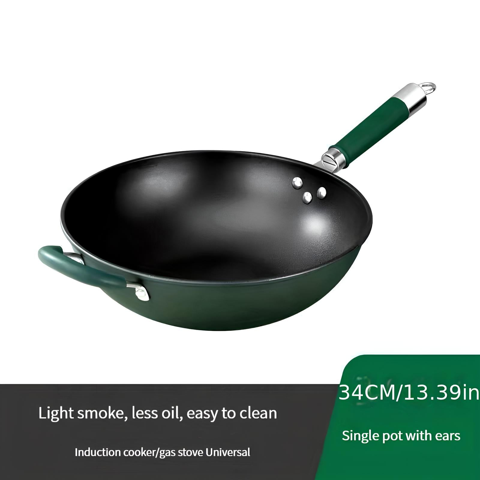 Wok en Fonte Vert - UstensilesCulinaires