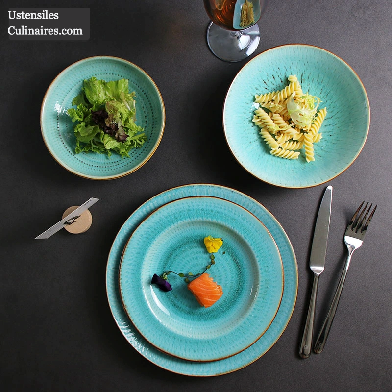 Assiettes creuses pâtes | La turquoise  | Ustensiles Culinaires 