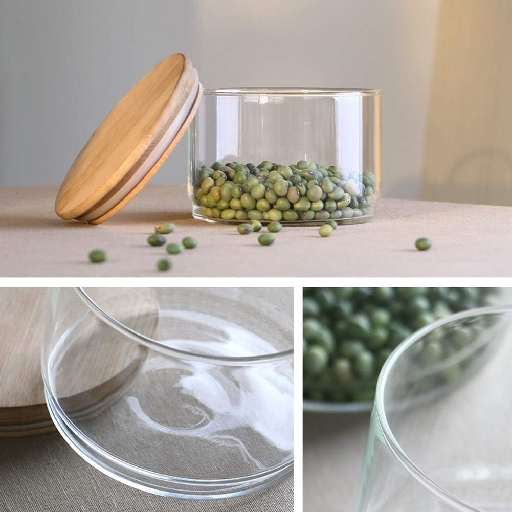 Bocal empilable en verre Borosilicate avec couvercle en bambou