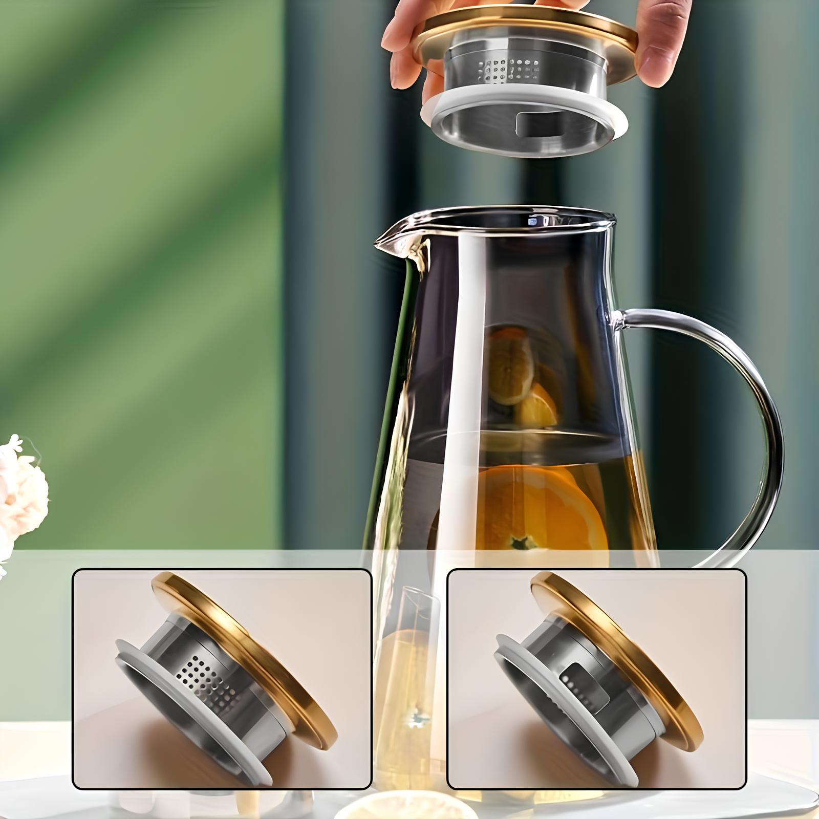 Carafe d'eau en verre borosilicate double fonction - UstensilesCulinaires