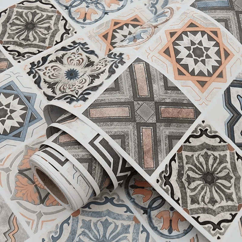 Autocollant mural Rénovation Facile motif Carreaux de Ciment - UstensilesCulinaires