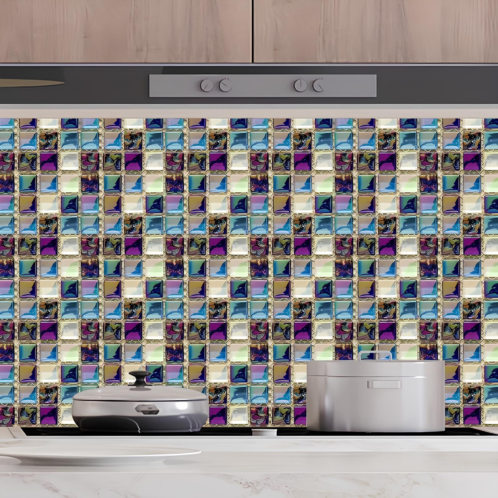 Carreaux adhésifs Mosaïque en Cristal Coloré - UstensilesCulinaires
