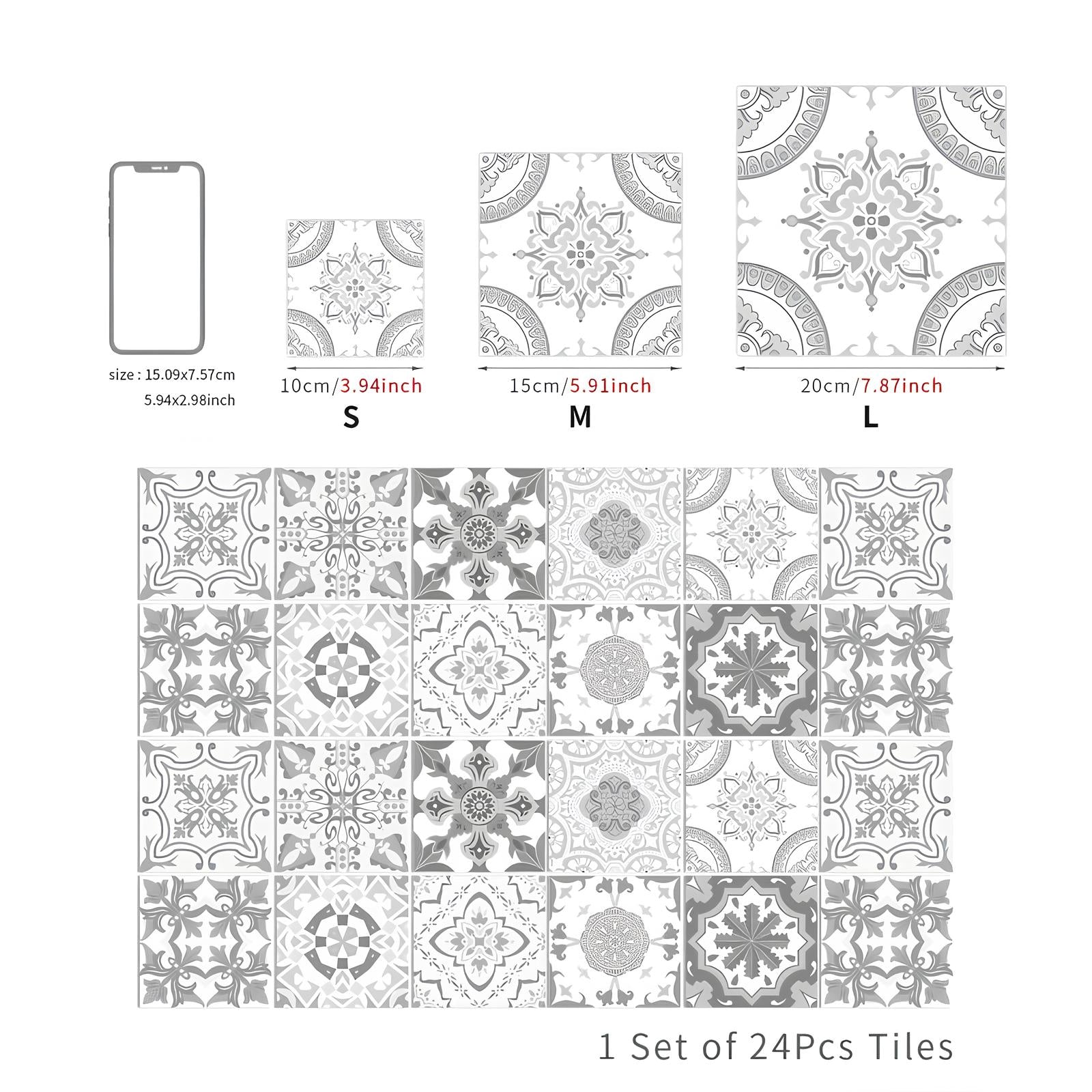 Autocollant mural imitation faïence Patchwork - UstensilesCulinaires