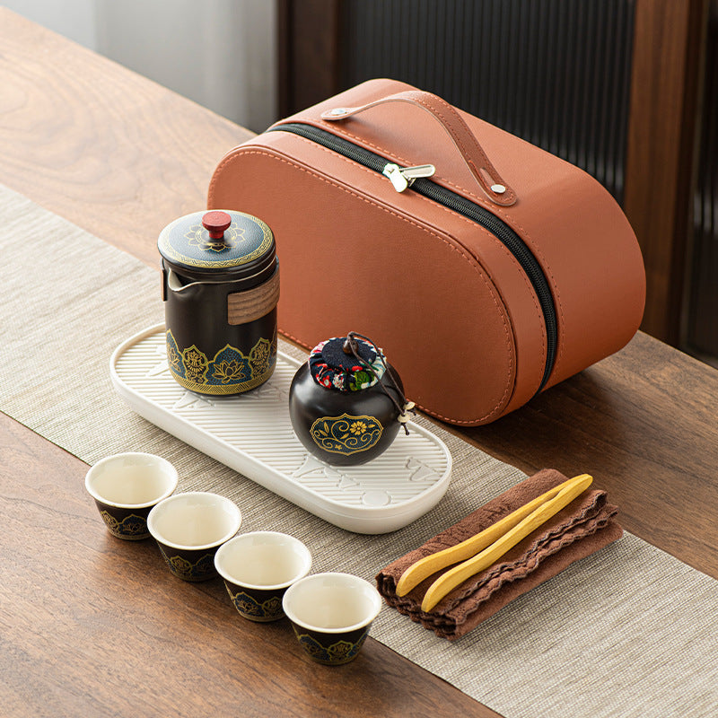 Coffret de service à thé nomade
