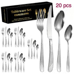 Set de couverts 20 pcs - Design raffiné - UstensilesCulinaires