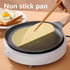 Crêpière Antiadhésive Grise avec Manche en Bois - UstensilesCulinaires