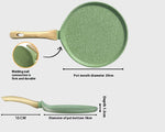 Non-stick crepe pan with geometric pattern handle
