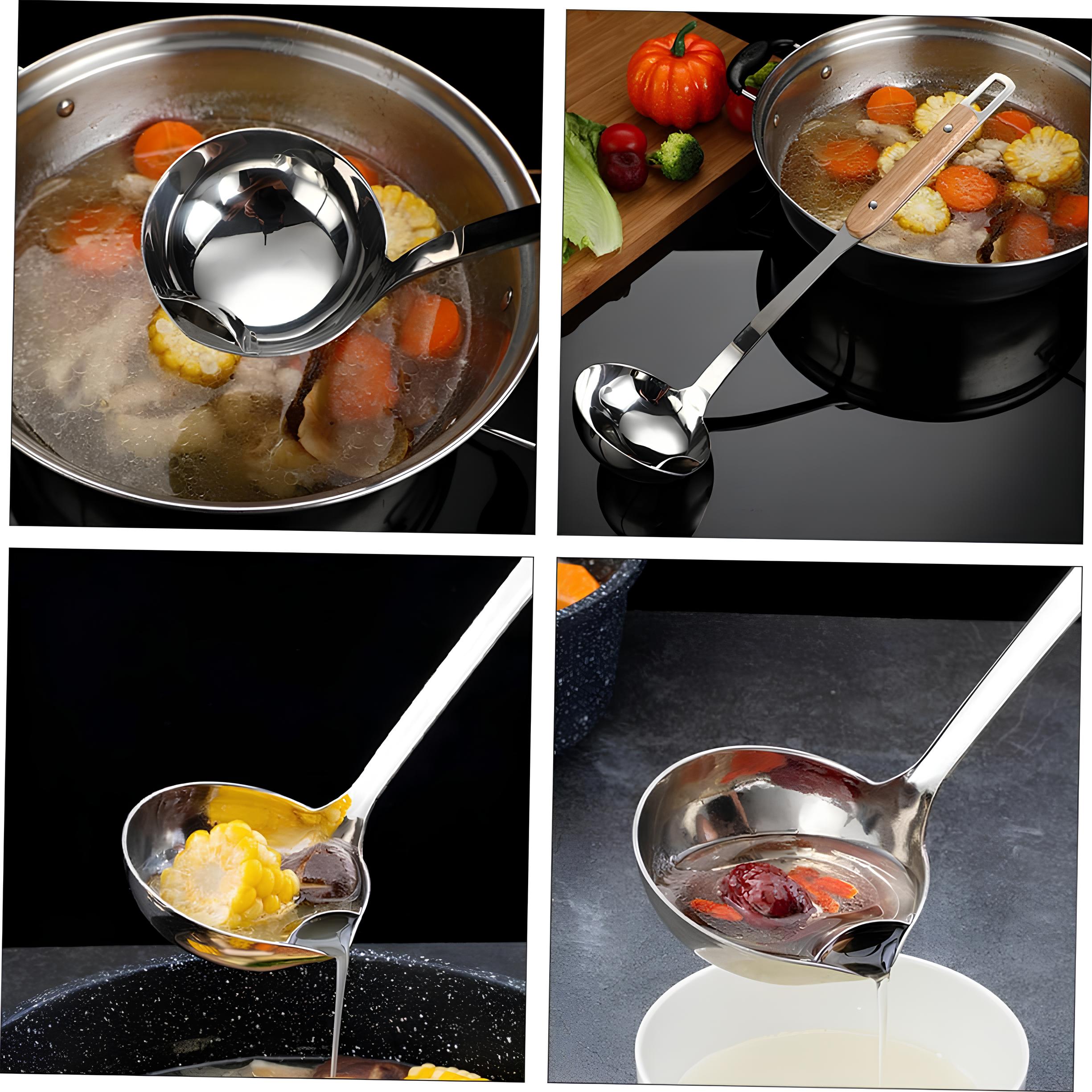 Louche avec séparateur d'aliments solides et liquides - UstensilesCulinaires