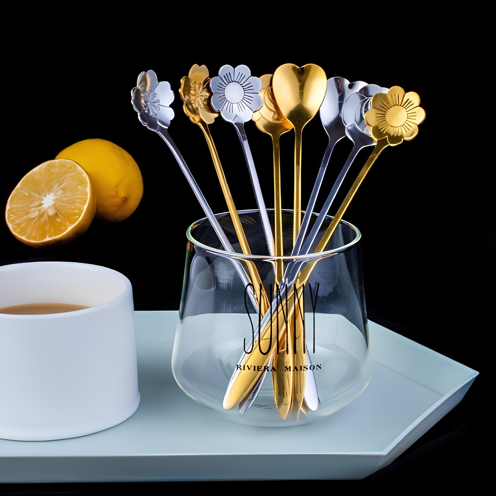 Cuillère à café en acier inoxydable en forme de Fleur - UstensilesCulinaires