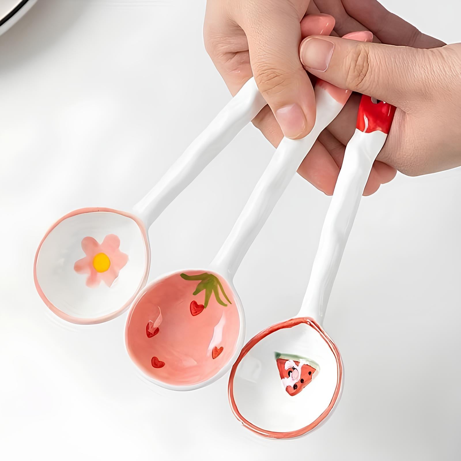 Lot de 3 cuillères en céramique - Girly - UstensilesCulinaires