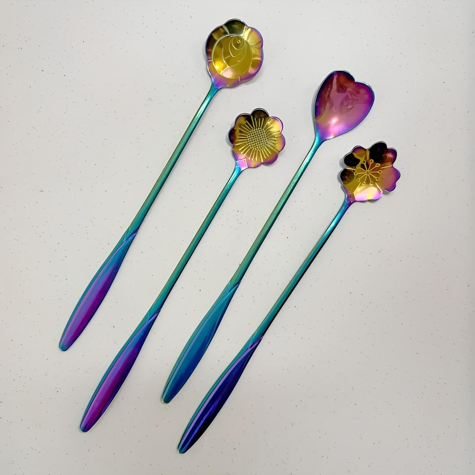 Cuillère à café en acier inoxydable en forme de Fleur - UstensilesCulinaires