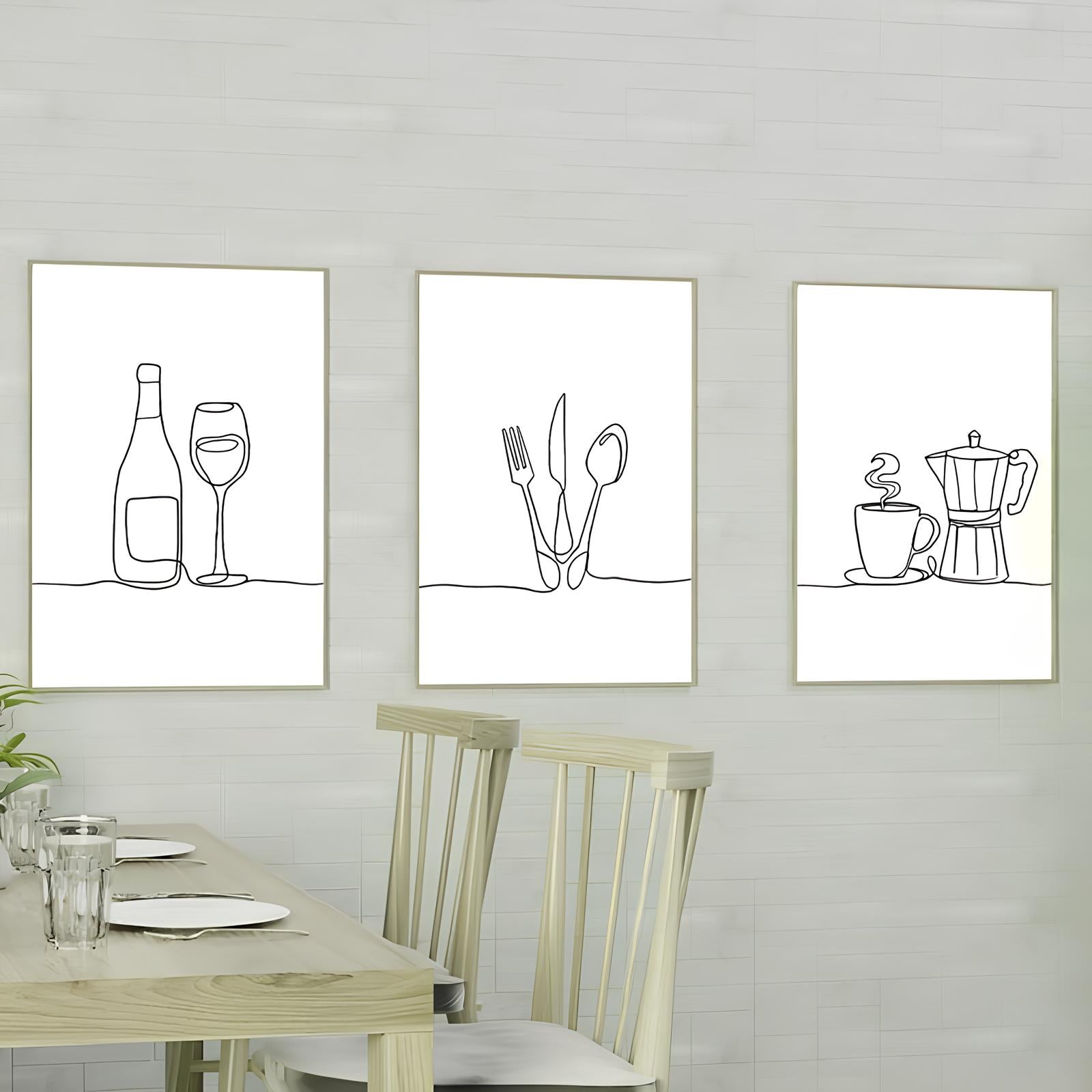 Tableaux Décoratifs au trait - L'art minimaliste - UstensilesCulinaires