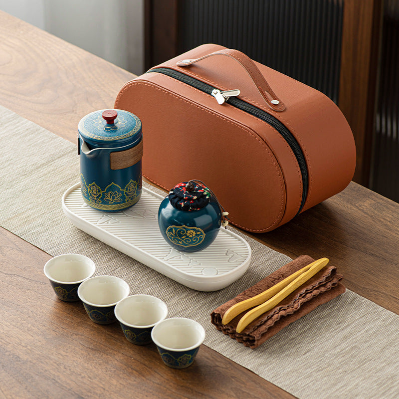 Coffret de service à thé nomade