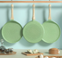 Non-stick crepe pan with geometric pattern handle