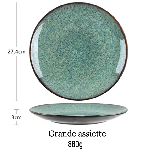 Assiette plate en céramique - Océane - UstensilesCulinaires