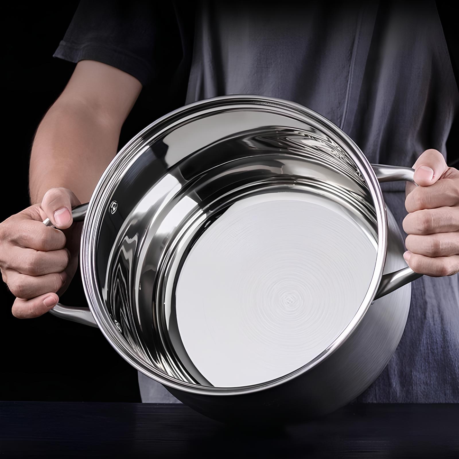 Marmite de 24 cm en acier inoxydable tous feux - UstensilesCulinaires