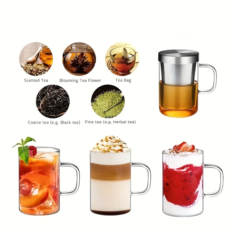 Tasse à thé en verre borosilicate avec infuseur