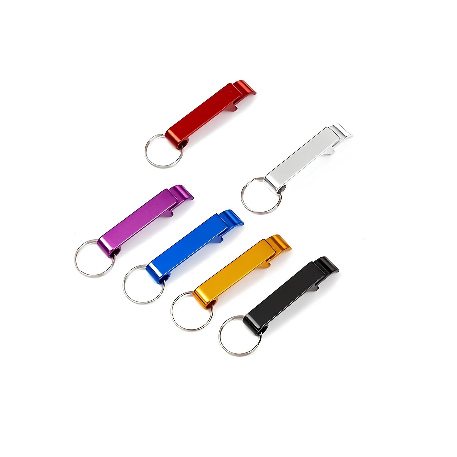 Décapsuleur coloré en métal avec porte-clés - UstensilesCulinaires