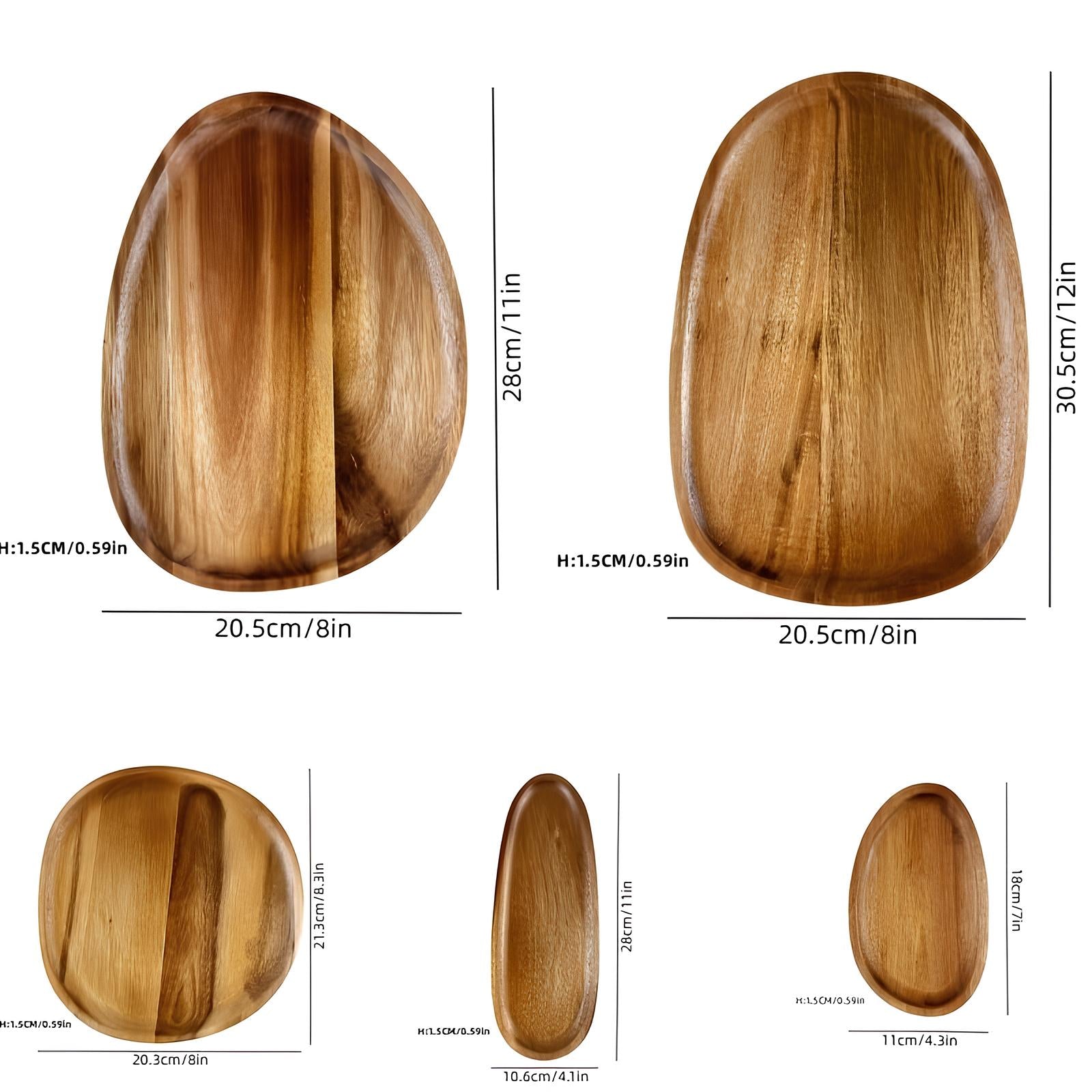 Plateaux de service polyvalent en bois d'acacia