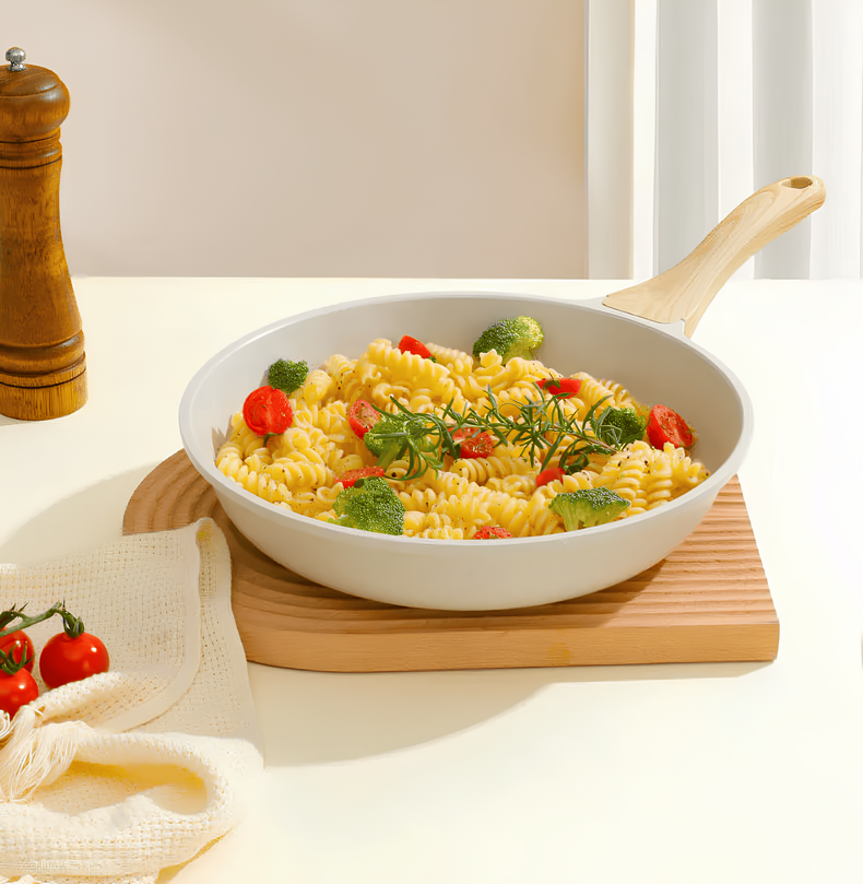 24 cm professional stainless steel induction frying pan with rivets