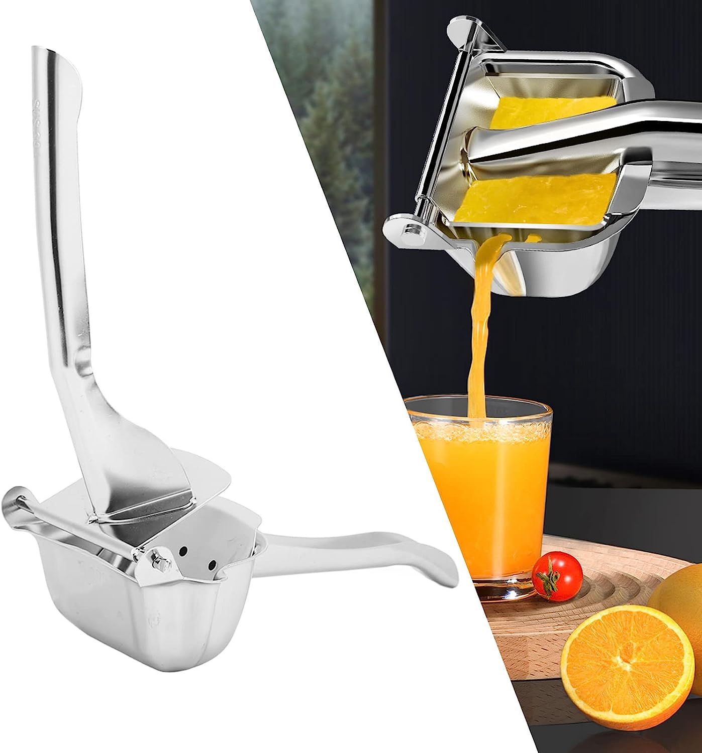 Presse fruits manuel en acier inoxydable - UstensilesCulinaires