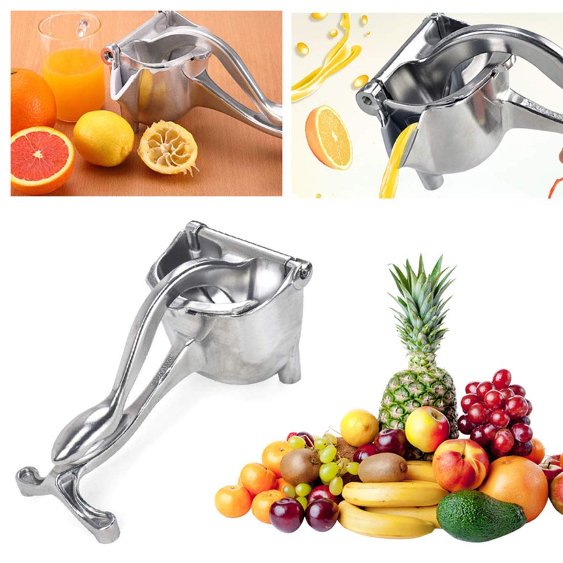 Presse fruits manuel en acier inoxydable - UstensilesCulinaires