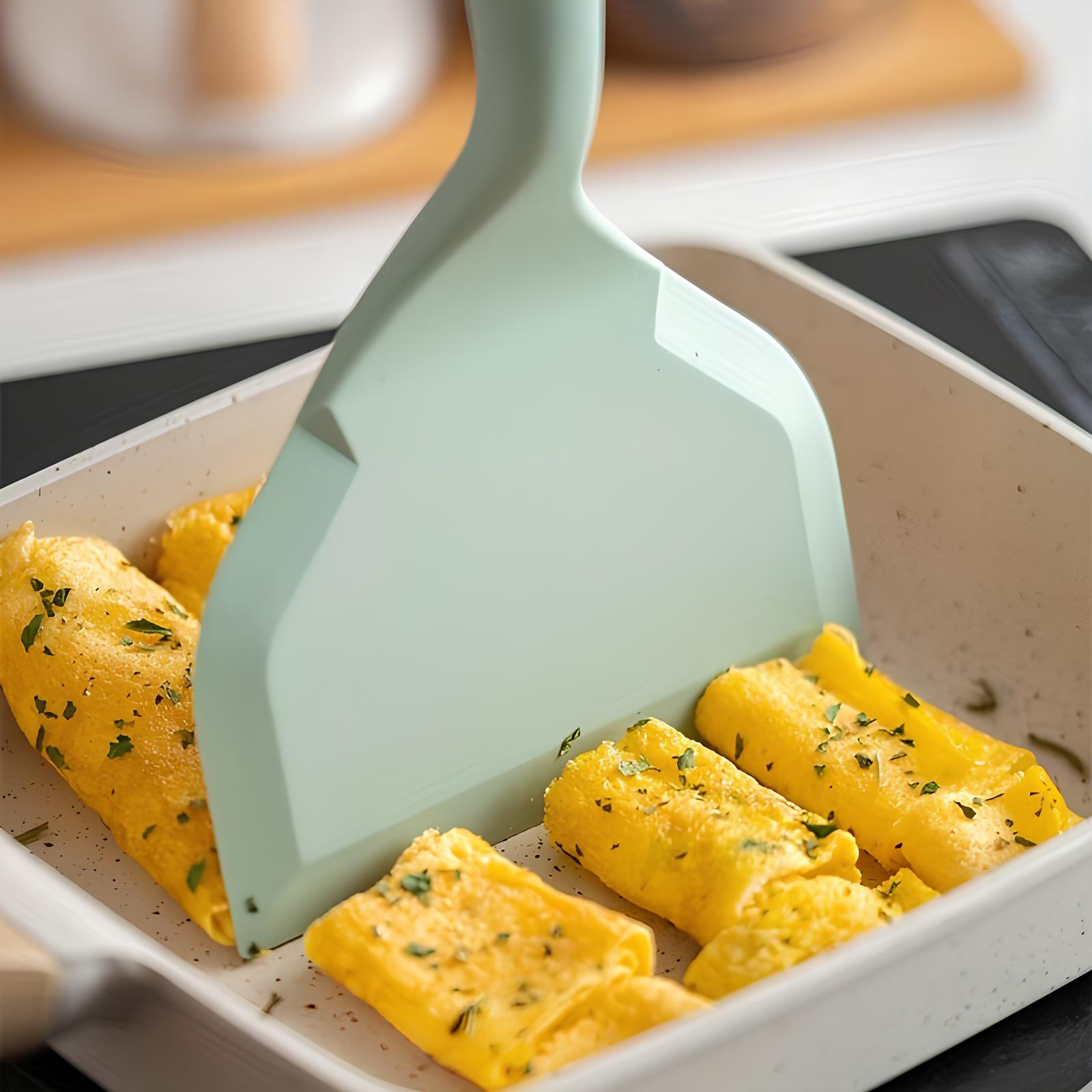 Spatule large en silicone et manche en bois - UstensilesCulinaires