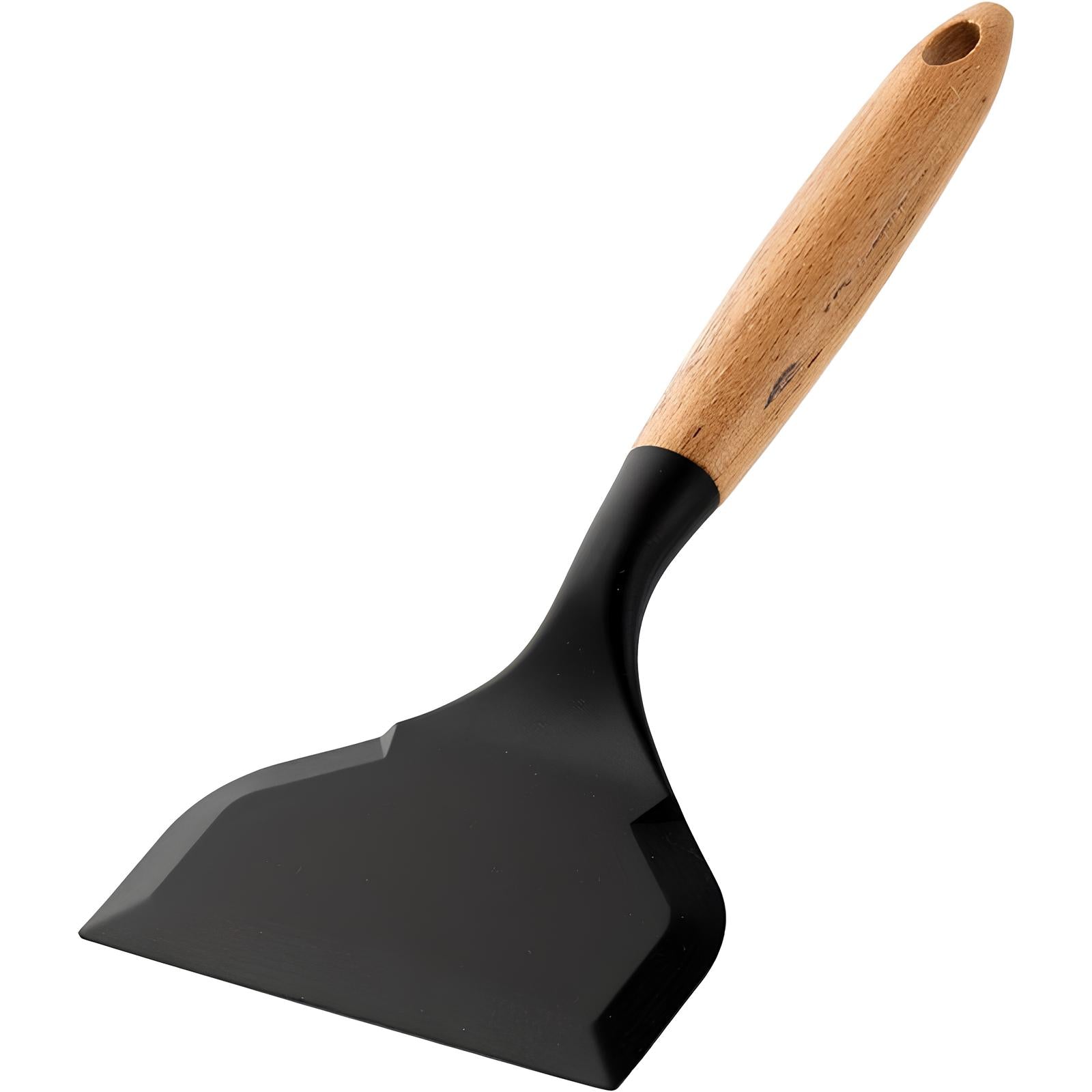 Spatule large en silicone et manche en bois - UstensilesCulinaires