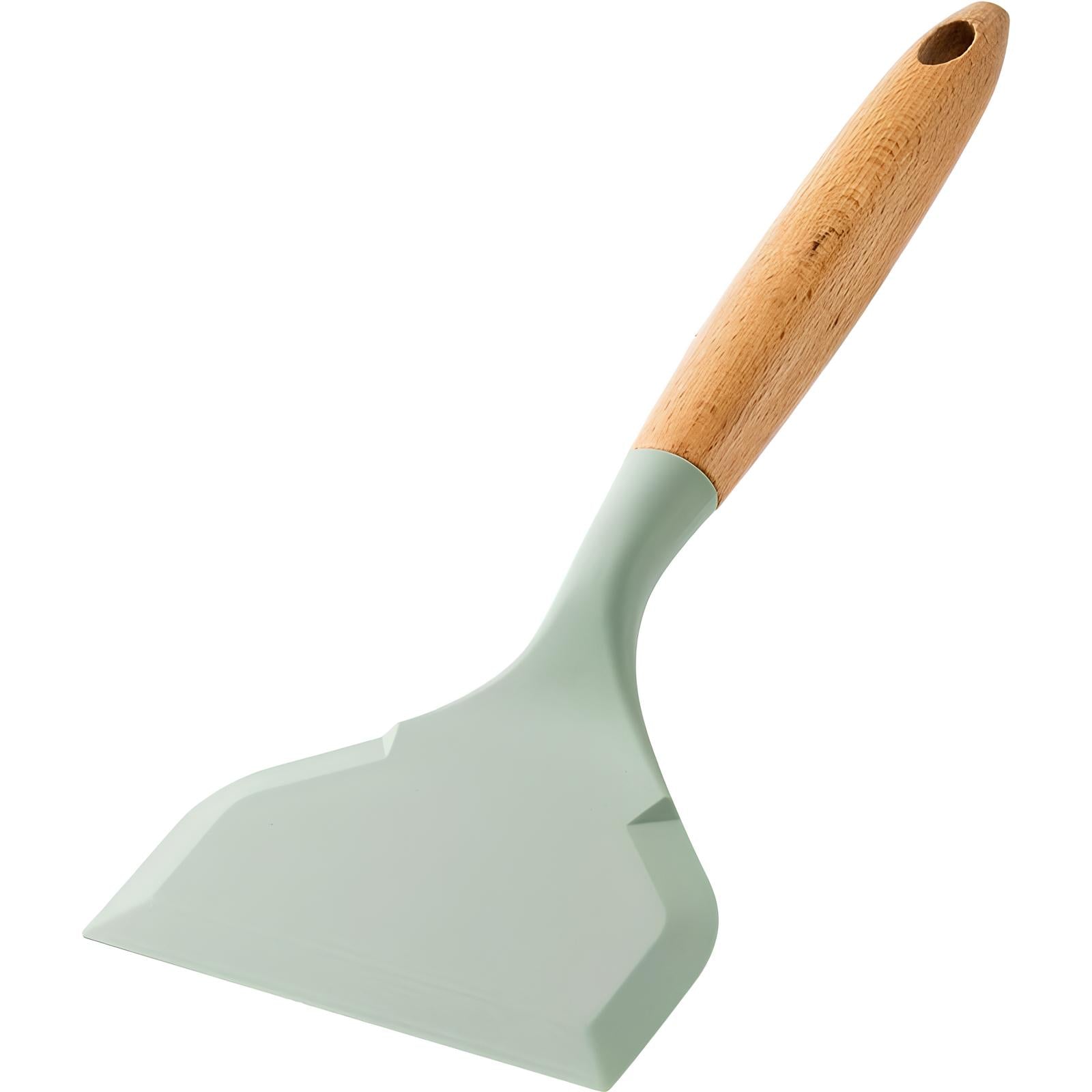 Spatule large en silicone et manche en bois - UstensilesCulinaires