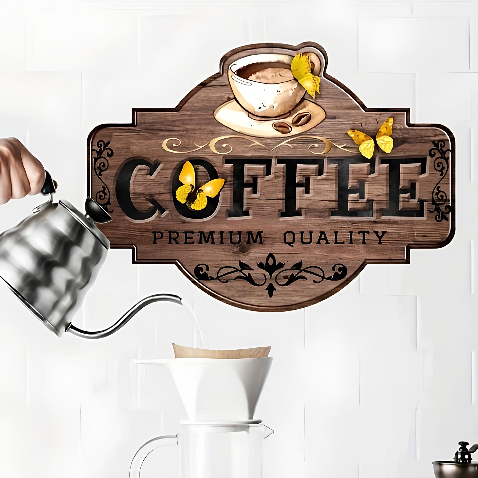 Stickers muraux - Coin Café Effet 3D - UstensilesCulinaires