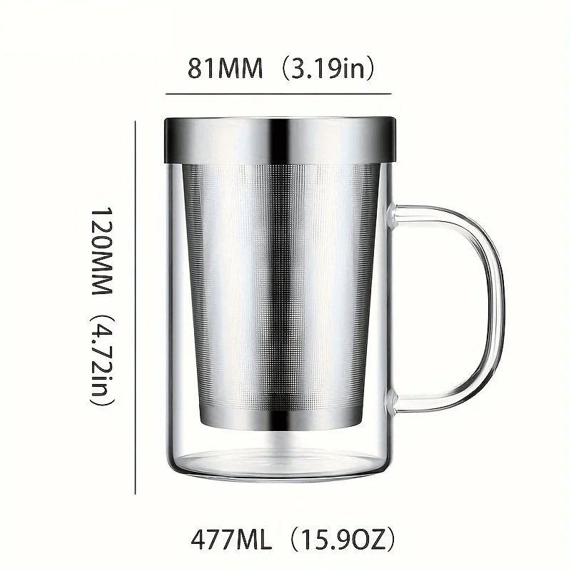 Tasse à thé en verre borosilicate avec infuseur