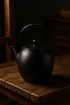 Théière japonaise en fonte noire 1,1L - Design moderne